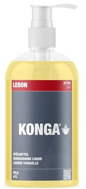Konga Extra – Liquide vaisselle professionnel | Graisse hautement concentrée pour les commerces | Bouteille de 1 l – Pouvoir de rinçage industriel pour la restauration et les grandes cuisines