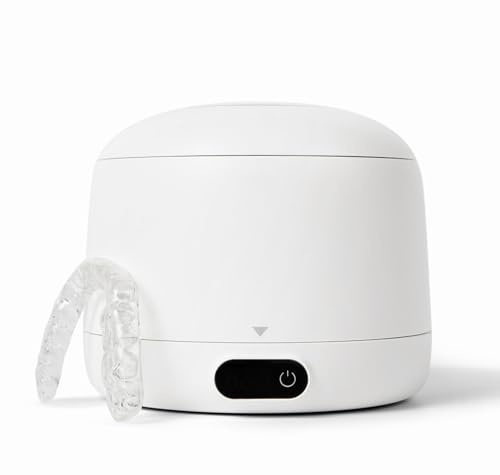 Chomper Labs: The Sonic Cleaner Pro – Pulitore ad ultrasuoni e UV – 45 kHz serbatoio rimovibile per allineatori, guardie notturne, paradenti, protesi, 4 modalità di pulizia (bianco lunare)