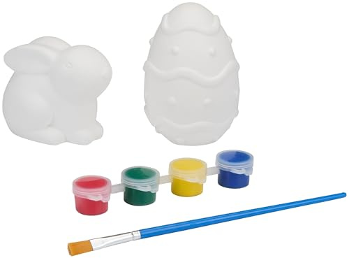 Påskdekoration, påskdekoration för pyssel för barn, gipsfigurer, påskägg för målning, färgset, påskhare, figurer, påskfigurer, ägg, pysselset, gåvor, påskpyssel, påskdekoration, gör-det-själv (kanin