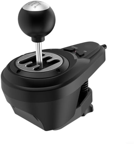 Glomc 6+1 Sequential Gear Shifter for Racing Simulators, Manual Transmission Gear Lever with ABS Build for Gaming Steering Wheels, Compact Black 18x10x20cm Desk Accessory
