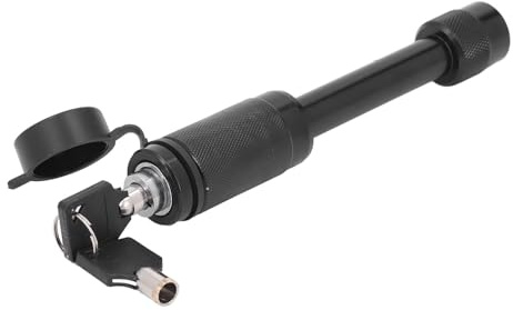 Jelquix 5/8 Släpvagnslås med Nycklar Robust Design för Säkra Bogseringsbilar, Bilar och Båtar 3 Längd (TYTCS75B (svart))