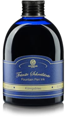 Füllhaltertinte in praktischer Nachfüllflasche,Schreibtinte für Füllhalter,Füllertinte,Kalligraphie Tinte in Königsblau löschbar 250ml