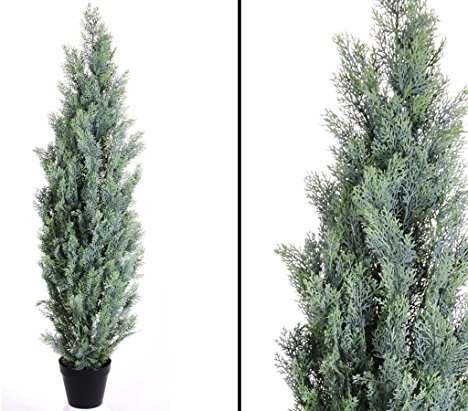 Cypresse, konstträd med cementfot, höjd ca 180 cm, bredd ca 35 cm – konstgjord växt – konstträd