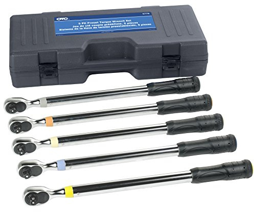 OTC Tools 5776 5 Piece Preset Torque Wrench Set | Color Coded Click Torque Wrenches are Pre-Set to the Most Common Lug Nut Torque Settings, Ideal for Tire Shop Use