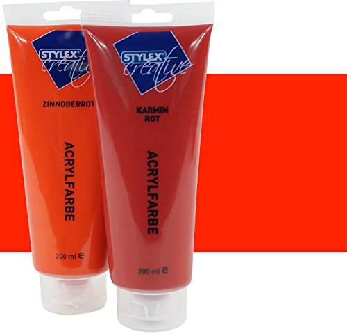 Acrylfarbe 200ml, Zinnoberrot