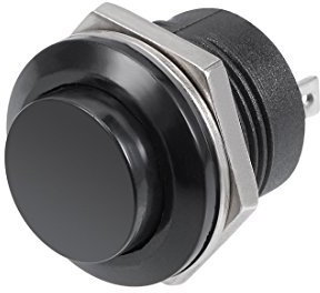 sourcing map 5Pcs,16mm Black Momentary Push Button Switch Round Raised Button R13-507 SPST NO