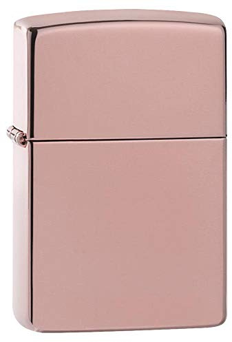 Zippo - Briquet tempête, Finition Or Rose Haute Brillance, modèle de Base, Rechargeable, réutilisable, Design Coupe-Vent, boîte Cadeau, fabriqué aux États-Unis