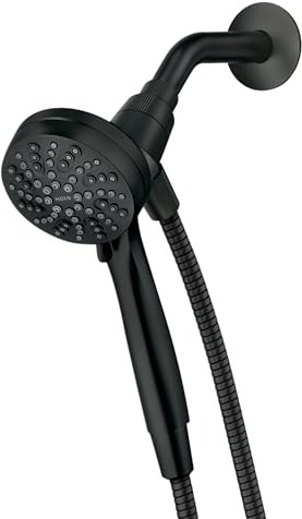 Moen 26100BL Engage HydroEnergetix 8-Spray 5 in. Single Wall Mount Fixed Adjustable Shower Head in Chrome, Matte Black