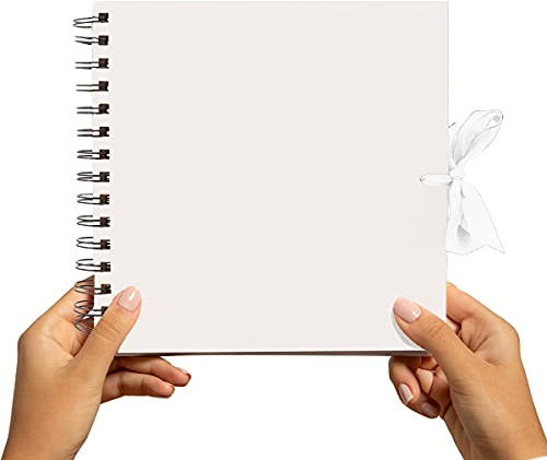 Styloo Medium Scrapbook Album with 50 White Pages, White