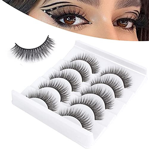 Falsche Wimpern Natürlich Look 3D Natürliche Künstliche Nerzwimpern 5 Paar Wispy Fake Lashes Weich Faux Eyelashes Von Parriparri