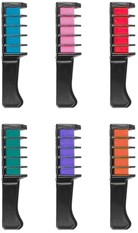 Tizas para el cabello Alnicov de 6 colores para niñas, tinte temporal para el cabello en barra para cumpleaños, día del niño, Halloween, fiesta de Navidad