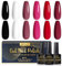 INPING UV Nagellack, 6 Farben Gel Schwarz Rot Rosa Burgunder Dunkel, UV Gel Polish Geschenkset Soak-Off Nagellack Set für Anfänger, 8ML