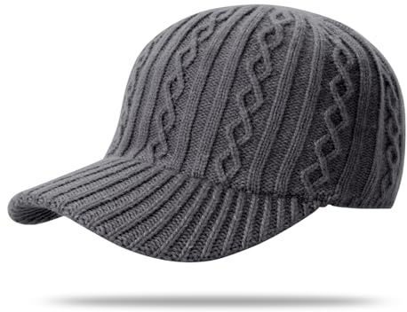 YAMEE Gorra de Béisbol para Mujer Invierno de Punto Cálido con Visera,Gorro Invierno Mujer Suave Transpirable,Gorras Béisbol Hombre Casual Ajustable,Gorra de Béisbol Unisex para Correr,Golf,Viajar