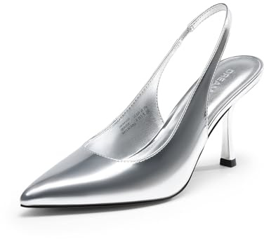 DREAM PAIRS Dam klackar slingback stilettpumps skor spetsig stängd tå kattunge klackar klänning brud elegant bröllop sexig fest | 3,3 tum spetsig stängd tå kattunge stilettklackar klänning brud elegant bröllop sexig fest
