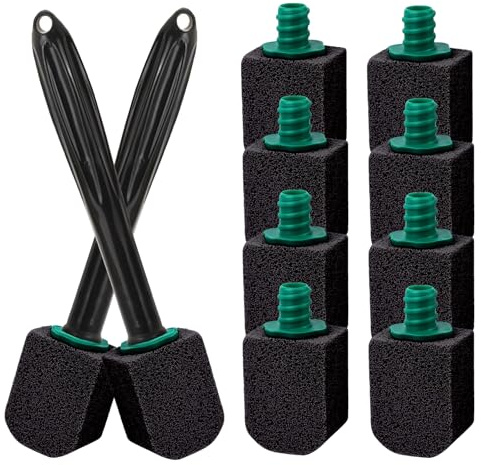 Baieye Piedra Pomez Para Limpieza WC, Kit de 10 Recambios de Piedra Pomez con Asa Reutilizable, Limpieza Eficaz para Baños, Cocinas, Fregaderos y Lavabos (Negro)