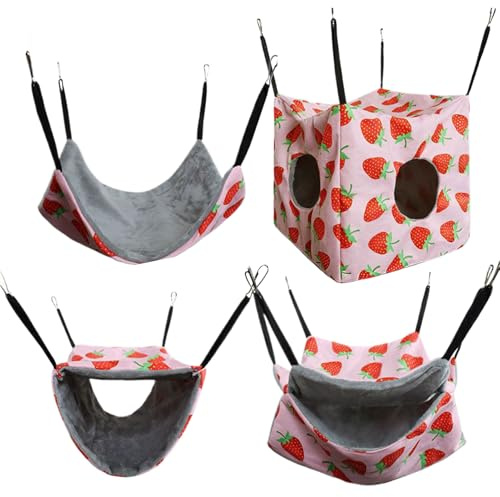 Hamaca para Pequeñas Mascotas | Casa Hamaca Transpirable para Hurones,Cama Lavable para Descanso de Mascotas, Accesorios para Jaulas de Hámsters, Hurones y Chinchillas