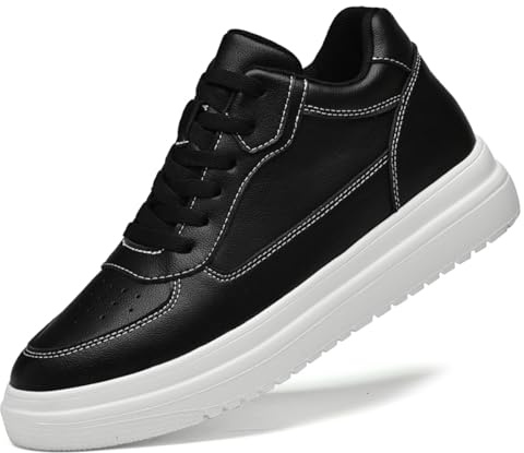 ZVJV Herrskor, 4/6/8/10 cm klack, lätt promenadsko, ventilerande, sneakers, Svart8 cm, 40 EU