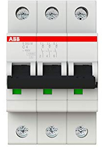 ABB S200M MCB Leitungsschutzschalter Typ C, 3-polig 4A 440V, Abschaltvermögen 10 kA System Pro M Compact
