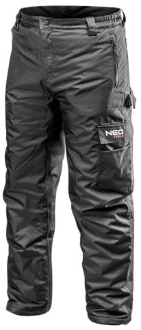 NEO TOOLS Pantalon de Travail Homme Thermique Professionnel - Pantalon de Protection d'hiver imperméable et Coupe-Vent - Polaire - Poches Multifonctions - Renforts en Tissu Oxford - S-XXL (S)