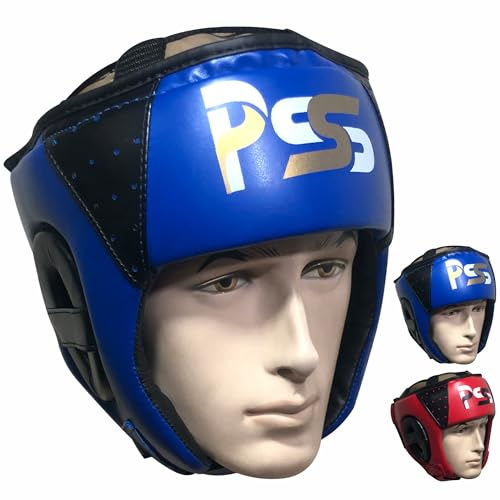 PSS Casque de boxe pour enfant - Protection de casque pour entraînement professionnel pour les enfants d'arts martiaux, MMA, taekwondo, kickboxing, sparring Sports 1121 (1121 bleu) - Taille S
