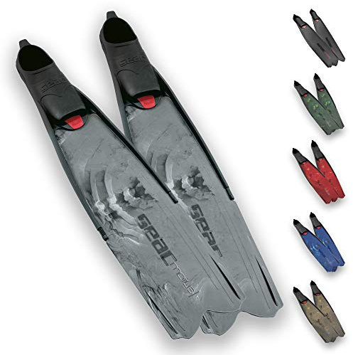 Seac Motus Langen Flossen Fußteil, Ideal für Tauchen und Apnöetauchen, camo grau, 43/44