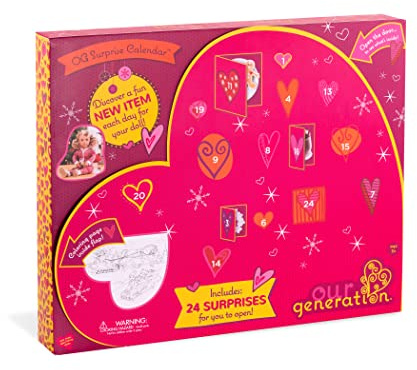 Our Generation – 18-Inch Doll Accessories – Surprise Calendar – Christmas Accessory Advent Calendar – Pretend Play 3+ Years – 37 Pieces Set