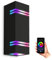 SSC-LUXon JOVO-L Wandlampe schwarz modern IP44 inkl. 2x Smart WiFi RGB GU10 LEDs (steuerung per App & Sprache) - Außenwandleuchte Up Down