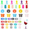 SPOKKI Segna Bicchieri Calici, 46 Pezzi Segna Bicchiere Riutilizzabili Segnabicchieri, Segnabicchieri, Identificatore del Bicchiere di Vino Silicone per Bicchiere da Vino Cocktail (6 Stili)