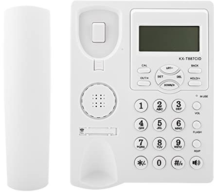 KX-T887 Telefono cordless Display LCD vivavoce da parete o tavolo per ufficio casa (bianco)