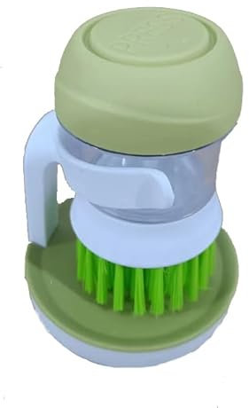 Taicols Spazzola per Pulizia erogazione Sapone 2 in 1,Spazzola per Pulizia Cucina Versatile Rimovibile, Spazzola per Piatti Rotonda Portatile,Spazzola per Pulizia pressatura Multifunzionale (verde)