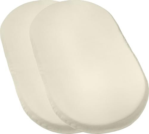 Erwin Müller Baby-Spannbettlaken Murnau 2er-Pack Single-Jersey - wollweiß Größe 40x70 cm oval - hautfreundlich, atmungsaktiv, bügelfrei, strapazierstark