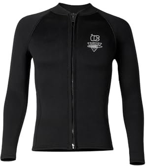Mufeng Neoprenanzug Jacke für Herren 3mm Neoprenanzug Top Thermo Langarm Neopren Oberteil für Tauchen Surfen Schnorcheln Schwimmen Wassersport Schwarz S