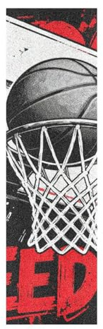 voucong Cinta de agarre de baloncesto sin goteo para diseños de monopatines, cinta antideslizante para patineta, 44 x 10 pulgadas, para monopatín