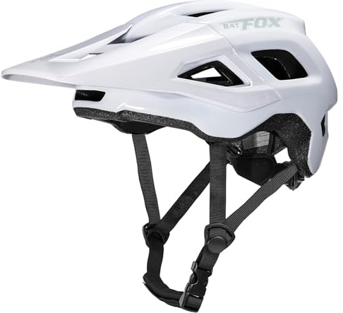 BATFOX NTA 8776 E-Bike & Mountain Bike Helmet for Adults Youth, E-MTB Cycling Helmet for Men Women (52-60CM) (White, M(52-56CM))