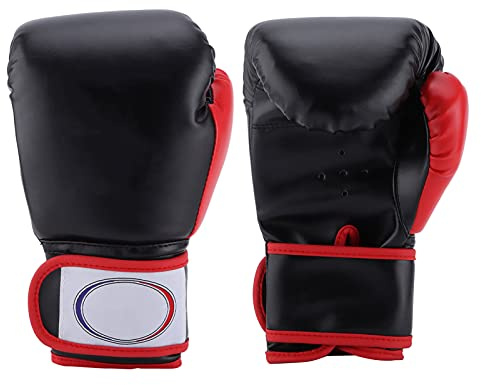 Mavaol 1 par de guantes de boxeo para niños, saco de boxeo, guantes de entrenamiento para niños y niñas (Black)