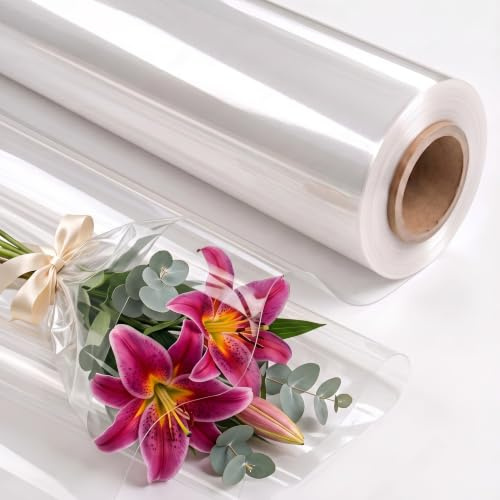 60m x 40cm Cellophane Wrap for Flower Bouquets & Gift Wrapping