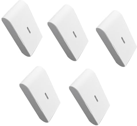 IJSDNVJNDX Detector de Rotura de Cristales por Vibración Inalámbrico de 433 MHz, 5 Unidades, Sensibilidad Ajustable, Compatible con Sistemas de Alarma.
