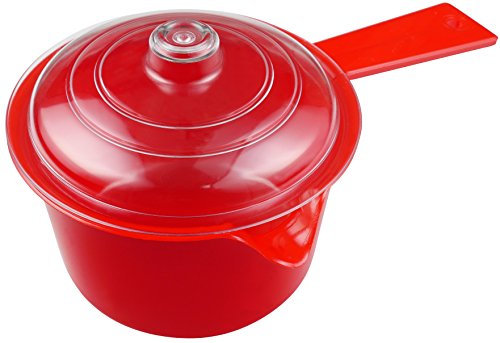 Good2Heat Microwave Saucepan and Lid 600ml Red - BPA Free & Dishwasher Safe Microwave pan 14 x 12 x 21cm