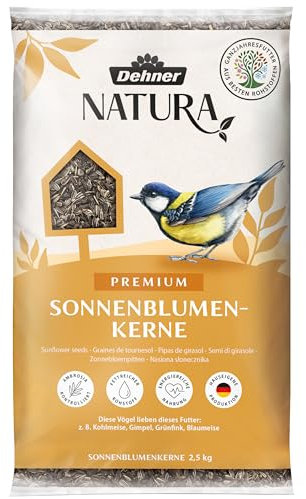 Dehner Natura Premium Nourriture pour Oiseaux Sauvages, graines de Tournesol, 2,5 kg