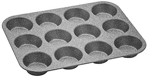 Aeternum Bakeware Petravera Stampo per Muffin da 12 Pezzi, Antiaderente in Carbon Steel, Pasticceria