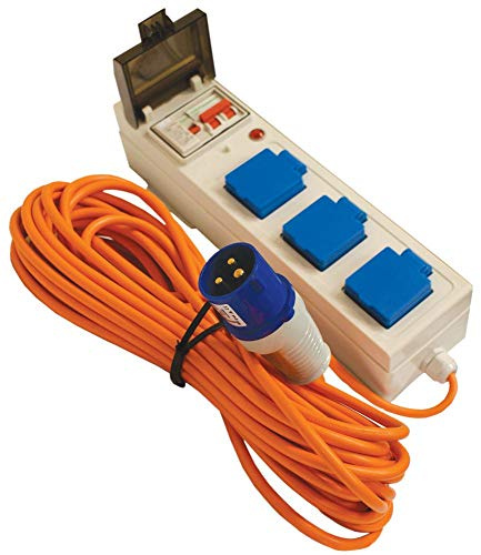 Leisurewize - 15 Metre Caravan Mains Lead to UK Plug Socket - 240v - Cable Trip, Camp Site Boats Caravanning (LWACC486)