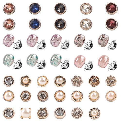 Cover Up 40 Pack Modesty Pins for Women's Blouses & Shirts - Invisible Buttons, Prevent Accidental Exposure