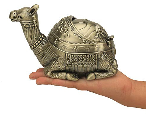 K COOL Camel Ashtray with Lid Windproof Metal Ashtray Outdoor, Indoor Ashtrays for Cigarettes, Vintage Practical Decoration Ashtrays for Cigarettes Metal Gift for Men Women (Retro Bronze)