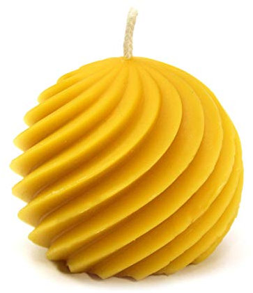 Stumpenkerze Kugel Spirale Tischkerze 6,5 x 5,5 cm 100% Bienenwachs aus BIOLAND Imkerei, Bienenwachskerze
