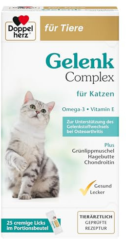 Doppelherz Gelenk Complex für Katzen – Mit essentiellen Omega-3 Fettsäuren + Vitamin E – 25 Licks