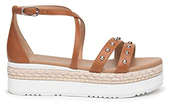 Nero Giardini E218832D Sandali Donna in Pelle - Cognac 38 EU