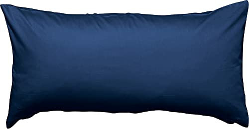 Erwin Müller Kissenhülle, Kissenbezug Mako-Satin Landshut, 100% Baumwolle - seidiger Glanz, mit praktischem Reißverschluss, temperaturausgleichend - dunkelblau Größe 40x80 cm