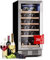 Klarstein Weinkühlschrank Freistehend, Kleiner Getränkekühlschrank Schmal, 1 Zone Weinkühlschrank mit Glastür, Indoor/Outdoor Beersafe, Kühlschrank Klein mit UV-Schutz, 5-18°C, 81 Liter / 29 Flaschen