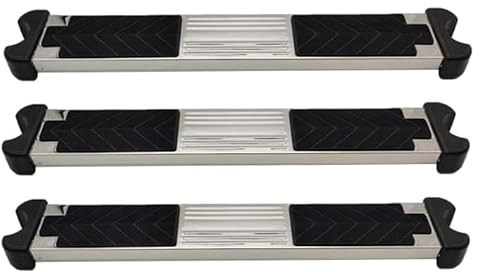 Poolzilla 3 Pack Pool Ladder Replacement Step, Stainless Steel Treaded Design, 18.35 x 1.9