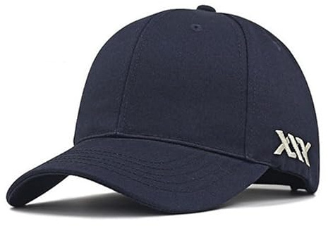 Stort huvud basebollkepsar för män överdimensionerad XXL stor huvudhatt plus storlek keps justerbar justerbar, 57 cm – 65 cm, Mörkblått, XXL